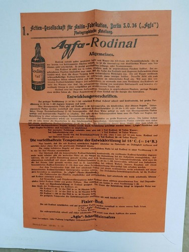 Agfa rodinal informationblatt - agfa,